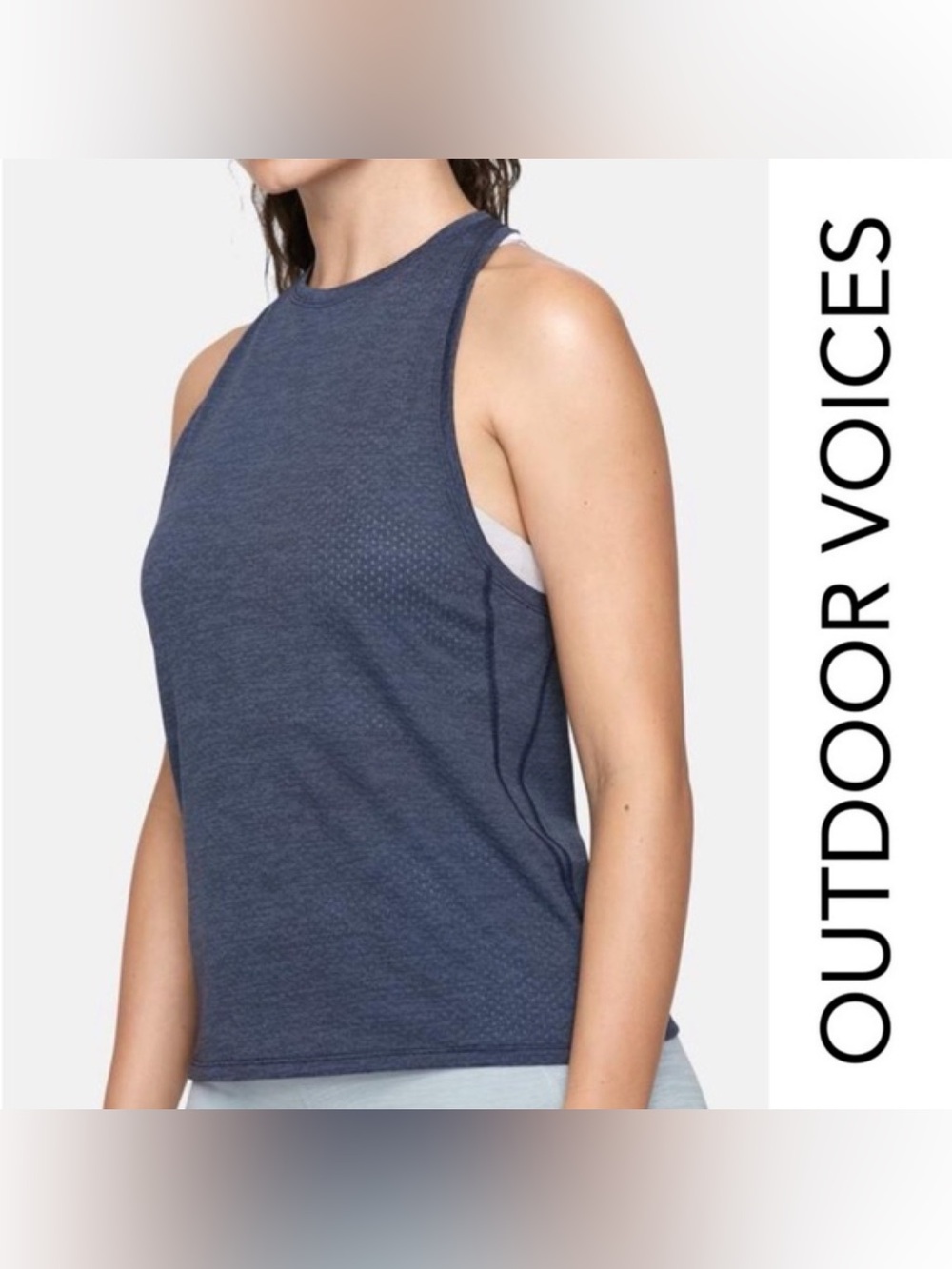 Outdoor Voices Heathered Blue Athletic Tank Top